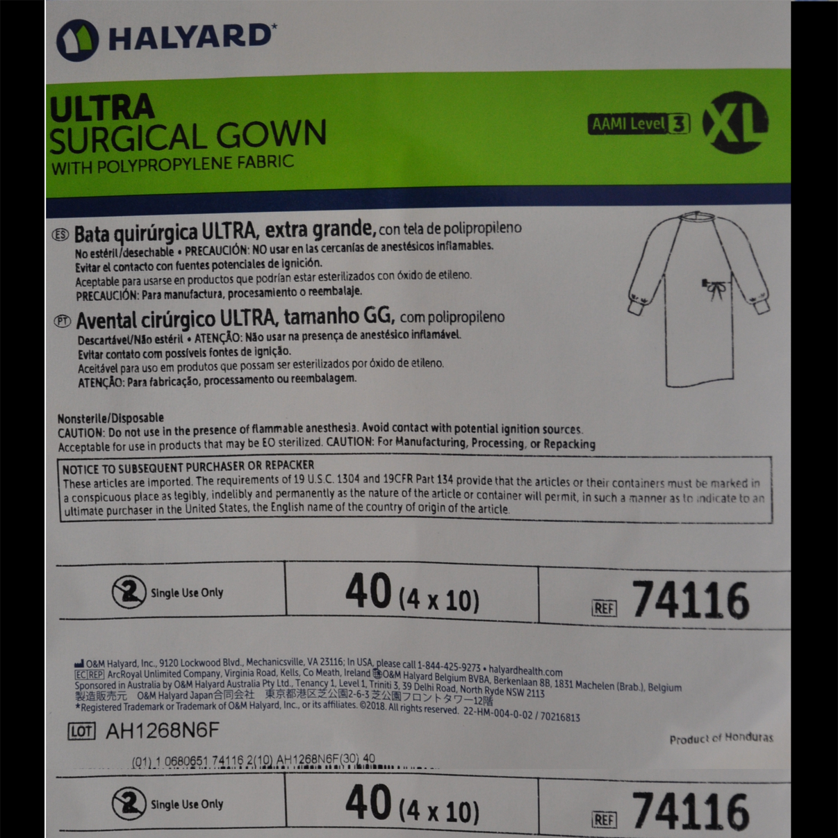 Halyard Surgical Gowns (3.37/Gown) Frontier Mortuary Supply LLC